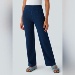 Halara high-waist straight leg knit jeans